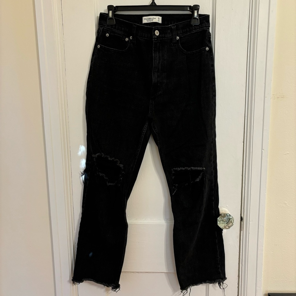 abercrombie & fitch ankle straight ultra high rise jean